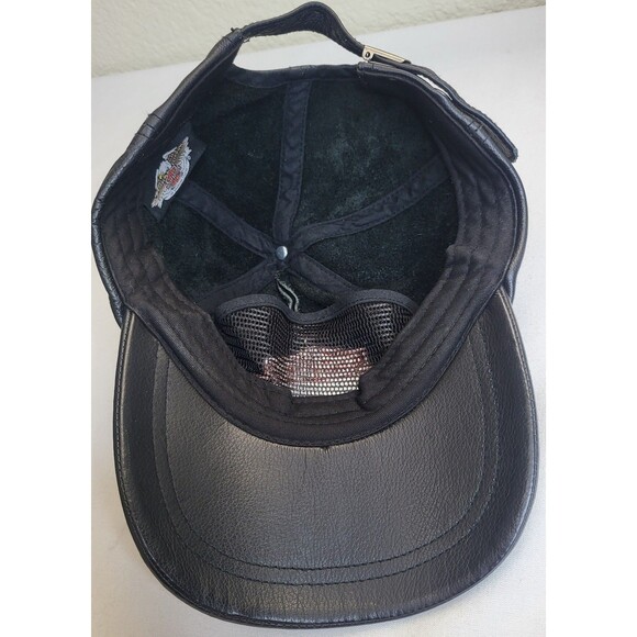 Harley-Davidson Motor Cycles Leather Hat Buckle Strap Adjustable Made In USA - Picture 5 of 6